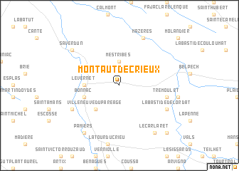 map of Montaut-de-Crieux