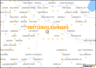 map of Montceaux-lès-Vaudes