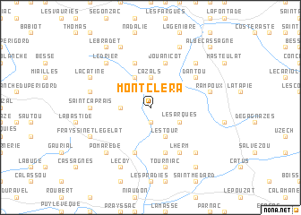 map of Montcléra