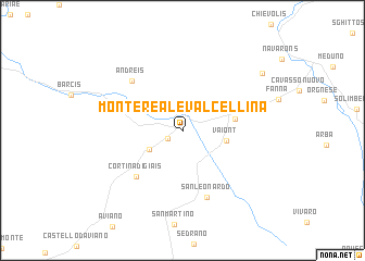 map of Montereale Valcellina