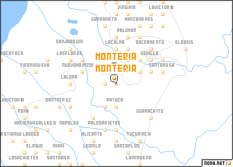 map of Montería