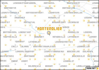 map of Montérolier