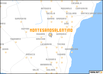 map of Montesano Salentino