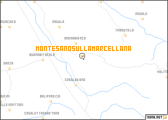 map of Montesano sulla Marcellana
