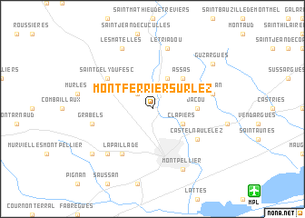 map of Montferrier-sur-Lez