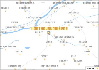 map of Monthou-sur-Bièvre