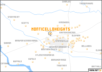 map of Monticello Heights