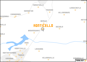 map of Monticello