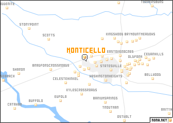 map of Monticello