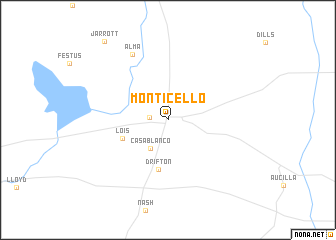 map of Monticello