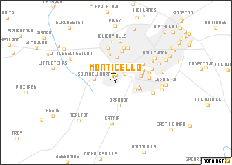 map of Monticello