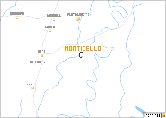 map of Monticello