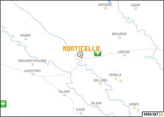 map of Monticello