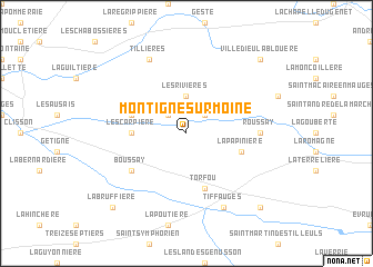 map of Montigné-sur-Moine