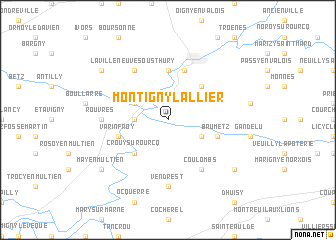 map of Montigny-lʼAllier