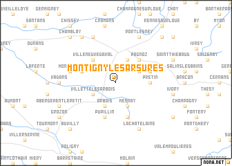 map of Montigny-lès-Arsures