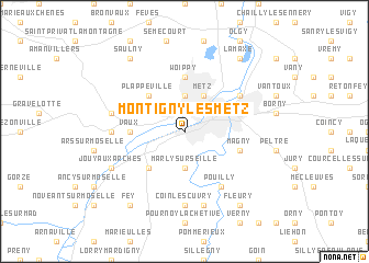 map of Montigny-lès-Metz