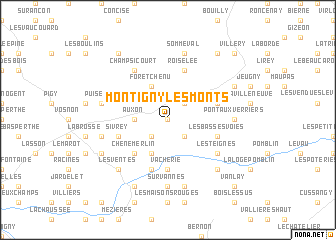 map of Montigny-les-Monts