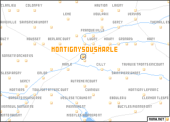 map of Montigny-sous-Marle