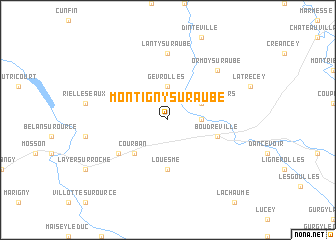 map of Montigny-sur-Aube