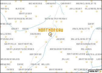 map of Montmoreau