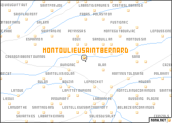 map of Montoulieu-Saint-Bernard