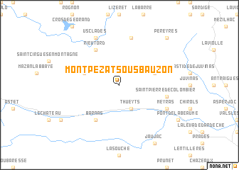 map of Montpezat-sous-Bauzon