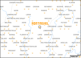 map of Montrevel