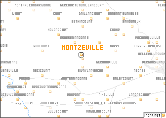map of Montzéville