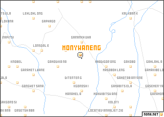 map of Monywaneng