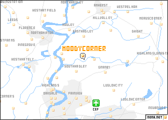 map of Moody Corner