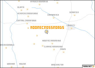 map of Moore Crossroads