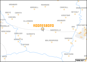 map of Mooresboro