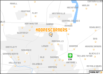 map of Moores Corners