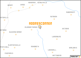 map of Moores Corner
