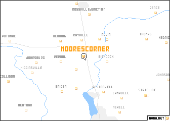 map of Moores Corner