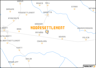 map of Moore Settlement