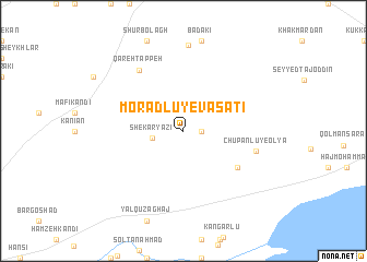 map of Morādlū-ye Vasaţī