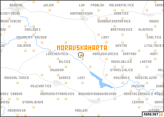 map of Moravská Harta