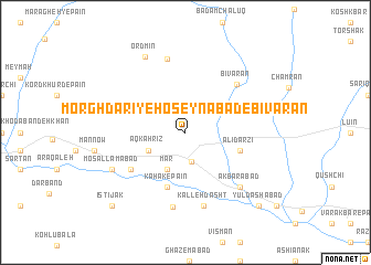 map of Morghdārī-ye Ḩoseynābād-e Bīvarān
