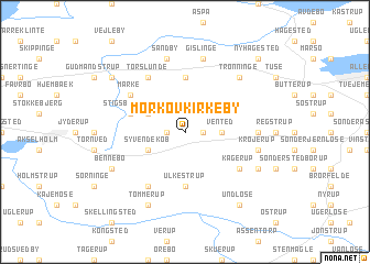 map of Mørkøv Kirkeby