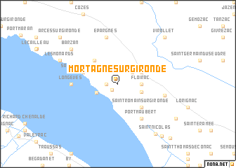 map of Mortagne-sur-Gironde
