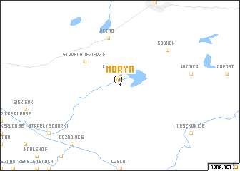 map of Moryń