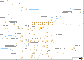 map of Moşaddeqābād