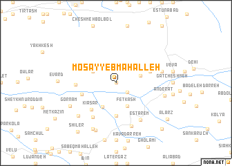 map of Moşayyeb Maḩalleh