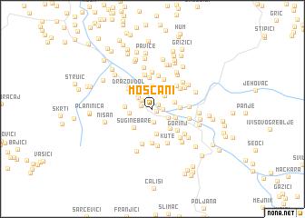 map of Mošćani