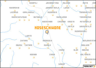 map of Moses Chiwone