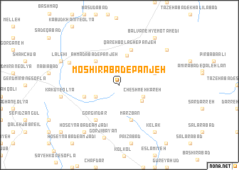 map of Moshīrābād-e Panjeh