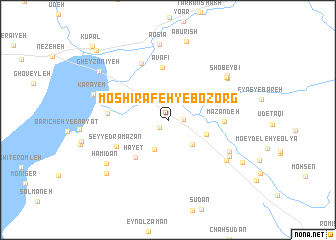 map of Moshīrafeh-ye Bozorg