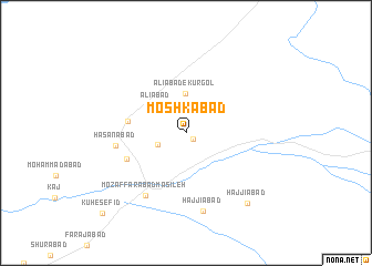 map of Moshkābād